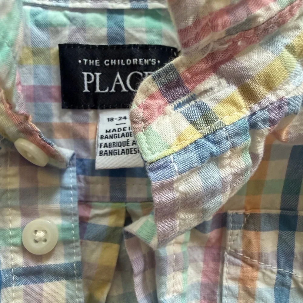 Toddler boy short sleeve button down shirt